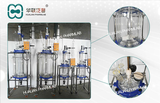 reactor de cristal Biopharmaceutical del reactor de 10L 50L 100L in fine/vestido químico de cristal vestido
